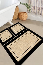 Mijölnir Regona - Beige - Juego de 3 alfombrillas de baño